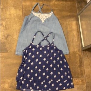 Just blue palm tree tank